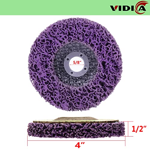 Vidica 6 חבילות דיסקי גלגל הפשטה של ​​4 אינץ 'x 5/8 אינץ' עבור מטחנות זווית, אידיאליות להסרת צבע, חלודה