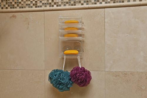 מערם סבון - מתקן סבון מרובה בר ומארגן - קל להתקנה - מארז פלסטיק עמיד - אחסון למקלחת וחדר אמבטיה