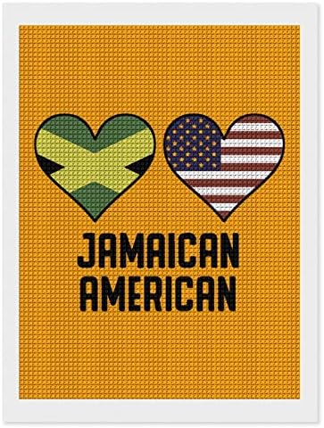 דגלי לב ג'מייקניים אמריקאים ערכות ציור יהלומים דקורטיביים מצחיקים 5D DIY DIY מקדחה מלאה ציורים ציורים
