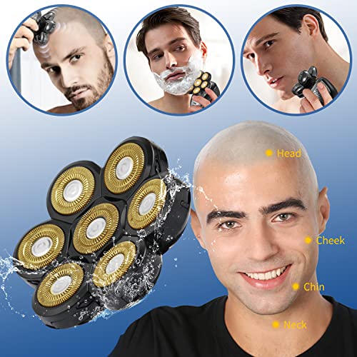 ראש החלפת מכונת גילוח חשמלית משודרג 7D גברים גילוח חשמלי חופש חופש קירח להבי להבים רטובים ויבשים