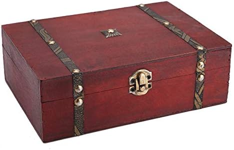 Hztyyier קופסת עץ עתיקה קופסת עץ בסגנון אירופאי קופסת עץ וינטג ', קופסת עץ רטרו לקופסאות דקורטיביות
