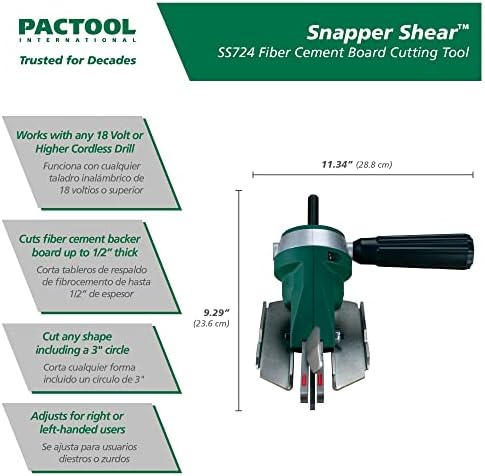 Pactool SS701 Snapper Shaper - מספריים מתכתיים - קובץ מקדח חותך מתכת קובץ מצורף & SS724 Snapper Shear Pro - כלי