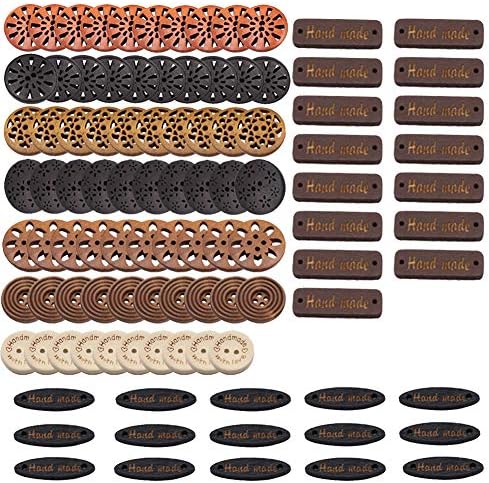 100 חבילה מגוון עץ עץ כפתורים שחור חום בז ' 4 חור מעורב תפירת אמנות עשה זאת בעצמך קרפט אספקת ערכות עם תיבה