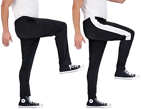 Unipro Mens 2 חבילה Tricot Jogger מכנסי טרנינג פעילים עם מכנסיים של כיסים לאימון והדרכה