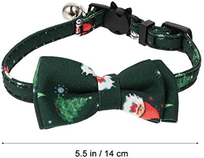 ציוד חיות מחמד לחג המולד של Hemobllo 2 יחידים צווארון חתול עם עניבת פרפר ופעמון חג המולד חגיגי צווארון חיית מחמד
