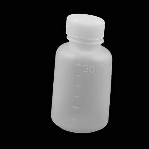 אקס-דריי 2 יחידות 30 מיליליטר פלסטיק בקבוק ריאגנט פה קטן מדגם בקבוק רפואה סילינג לבן(2 יחידות