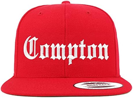 חנות הלבשה אופנתית קומפטון סיטי ישנה אנגלית רקומה רקומה כובע בייסבול סנאפבק