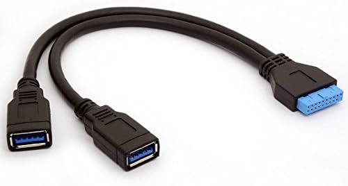 USB 3.0 כבל מתאם לוח האם 20 כותרת PIN מרה לשתי מוביל סוג של סוג למשחק DIY PC 25 סמ