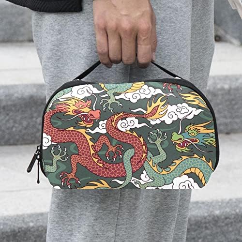 תיק איפור דרקון סיני מסורתי שקית רוכסן רוכסן מארגן קוסמטיקה לנשים ונערות