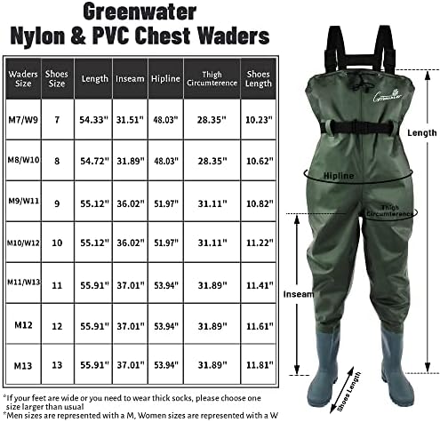 חזה דיג של ירוק -מים לגברים נשים עם מגפיים אטומים למים 2 ניילון PVC משקל קל משקל קלים לצד ציד