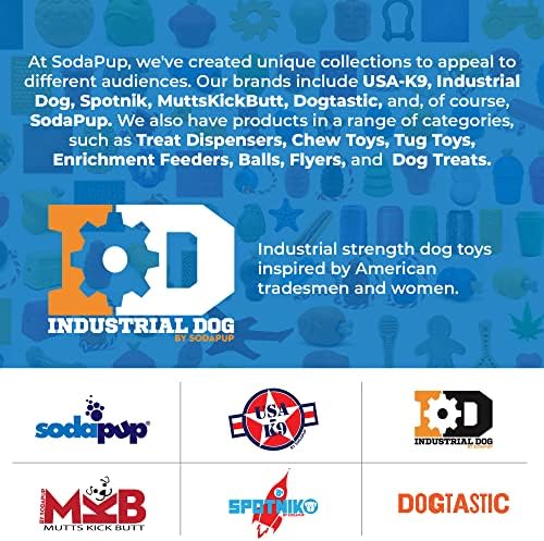 כדור ציוד כלבים תעשייתי של Sodapup-צעצוע כדור עמיד, צעצוע לעיסה, ומתקן פינוקים מיוצר בארהב מחומר גומי