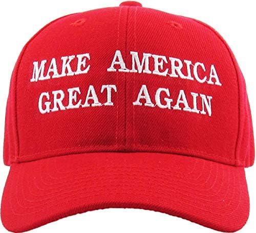 הפוך את אמריקה לגדולה שוב סיסמת נשיאנו דונלד טראמפ עם כובע בייסבול מתכוונן בארהב.