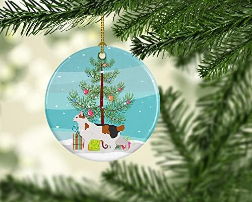 אוצרות קרוליין CK4639CO1 חתול בובטייל קוריאני חתול חג מולד שמח, קישוטים לעץ חג המולד, קישוט תלוי לחג המולד, חג,