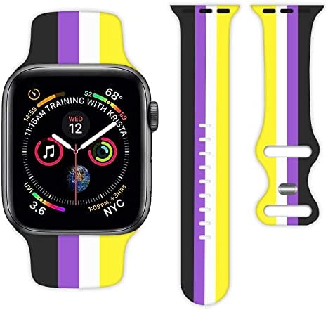 פס שעוני גאווה תואם ל- Apple Watch 38 ממ 40 ממ 41 ממ 42 ממ 44 ממ 45 ממ רצועות כף יד סיליקון Smartwatch