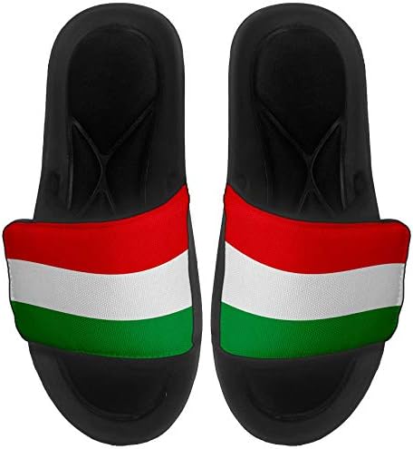 ExpressItbest מרופד סנדלים/שקופיות לגברים, נשים ונוער - דגל הונגריה - דגל הונגריה