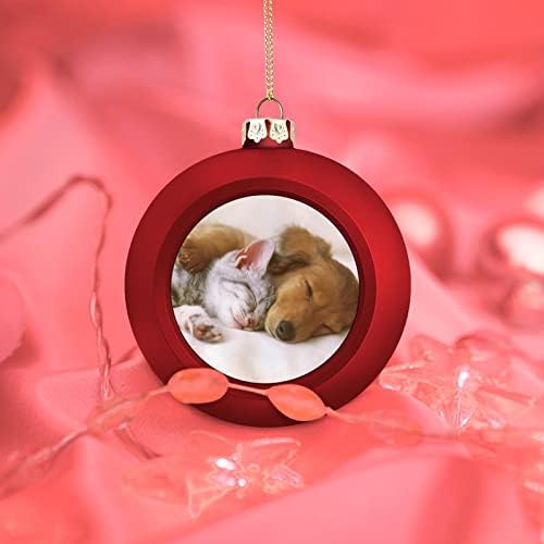 קישוטי כדור חג המולד של חתול חיות מחמד חמוד לקישוטי עץ חג המולד מחוץ לחצר הדשא קישוטים תלויים