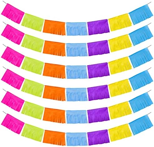 112 רגל רקמות מפלגה מקסיקנית שוליים שוליים גרלנד צבעוני נייר צבעוני סינקו דה מאיו מסיבת קישוטי תלייה