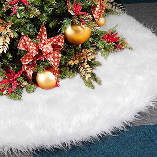 5 קישוטי חג המולד של חבילות - 48 חצאית עץ פרווה פו לבן ו -18 גרבי גנום שוודים גדולים חג המולד עיצוב