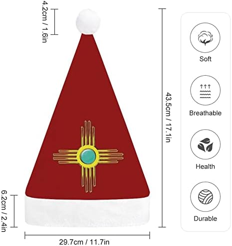 זיה שמש פואבלו-ניו מקסיקו לוגו חג המולד כובע סנטה כובע עבור יוניסקס מבוגרים נוחות קלאסי חג המולד כובע עבור מסיבת