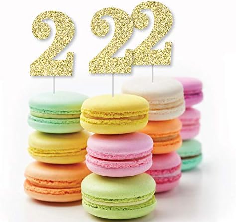 זהב גליטר 2-ללא בלגן אמיתי זהב גליטר לגזור מספרים-2 מסיבת יום הולדת קונפטי-סט של 24