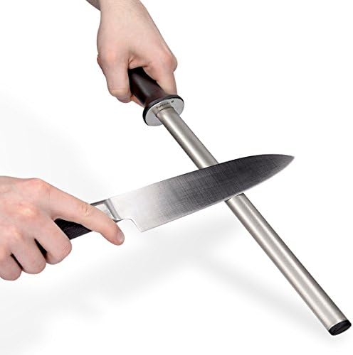 נוואריס יהלומי חידוד פלדה-12 סגלגל סכין מוט מחדד להשחזת סכיני מטבח-קל משקל ועמיד עבור בית או
