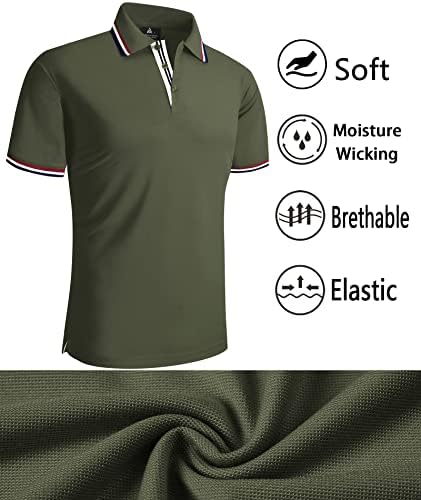חולצת פולו של Valanch Mens Mens חולצת גולף שרוול קצר לגברים חולצות טקטיקה חולצת טניס טניס חולצת טניס