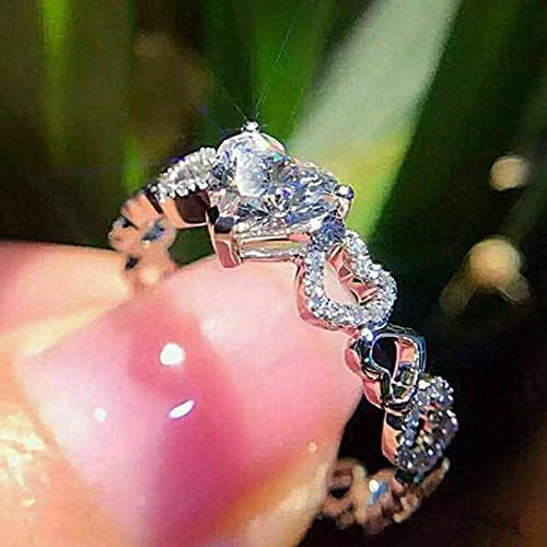 מתכוונן אגודל טבעות לנשים אהבת לב יהלומי טבעת נחושת חלול בצורת טבעת מלא אהבת אופנה מים יהלומי טבעות טוויג