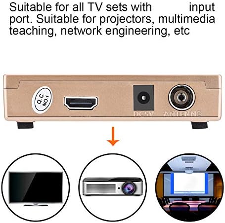 RF ל- HDMI כל מתאם הממיר הסטנדרטי, מתאם מקלט טלוויזיה אנלוגי נקה בתצוגה עם שלט רחוק למקרנים להוראה מולטימדיה