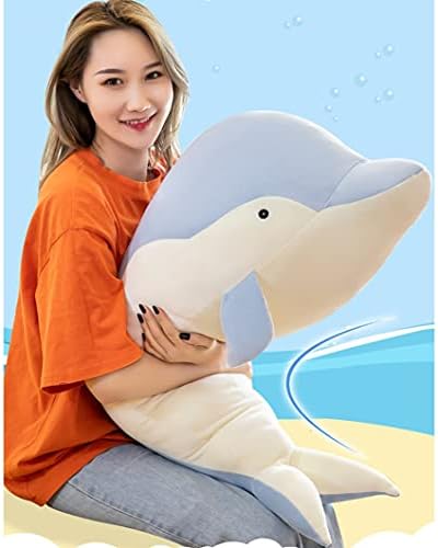 Gayouny דולפין קטיפה כרית חיבוק, דולפינים גדולים ורכים ממולאים מתנות לבובה צעצוע של בעלי חיים, חיה ממולאת דולפין