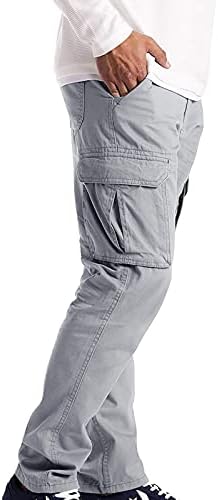 מכנסי מטען לגברים מכנסי מטען לגברים עם כיסים בצבע אחיד מכנסי טרנינג ארוכים לגברים