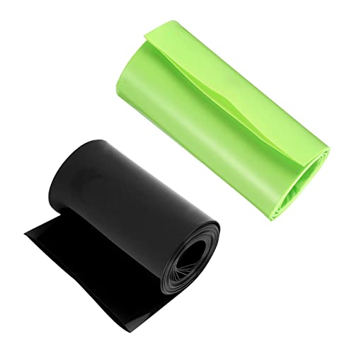 Meccanixity סוללה עוטף PVC חום מכווץ צינורות 75 ממ 18ft שחור ו -85 ממ שטוח 3.3ft בידוד טוב ירוק עבור 18650