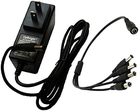 מתאם Upbright 12V AC/DC עם מפצל 4-כיוונים 4-כיוונים כבל כבל חשמל תואם עם Elec 8CH 1080H מערכת