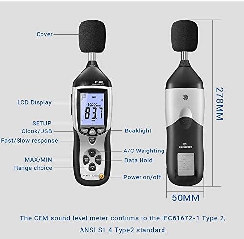 טווח ZLXDP 30-130 DB מד רעש מבחן עוצמת הקול עם בדיקת מד דציבלים של ממשק ה- USB ממשק ה- USB DB DB