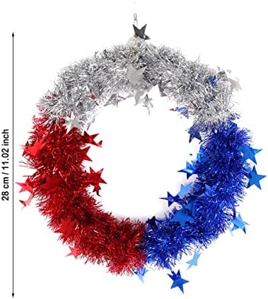 48 זר חג המולד כוכבי יום העצמאות האמריקאית כוכבי דלת זר קישוטים תלויים קישוטים חיצוניים למרפסת