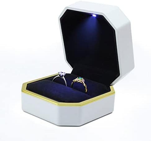 HSLFUAI 2 קופסאות טבעות קטיפה, קופסאות טבעת חריץ יחיד, קופסאות מתנה מארז תכשיטים