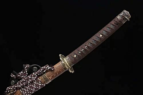 PJXC חרב יפנית חרב יפנית סמוראי חד דמשק פלדה להב קטאנה