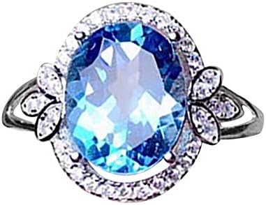 2023 טבעת טבעת טבעת חדשה טבעת גודל וינטג '610 טבעות נחושת זירקון כחולות