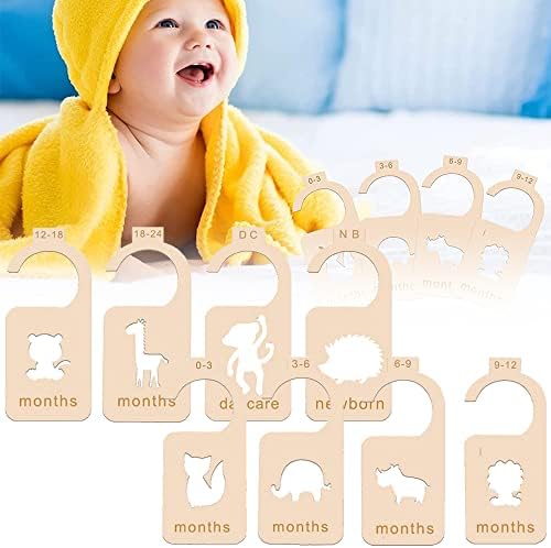 8 יחידות ארונות תינוקות מעץ מחלקים לבגדים, נושא חמוד של בעלי חיים חמוד מארגני ארונות דו-צדדיים מיילוד