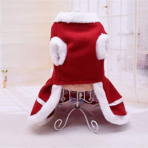 שמלת חג המולד של כלב Nacoco מחמד חצאית אדומה כלב חליפת סנטה כלב קפוצ'ונים חמים