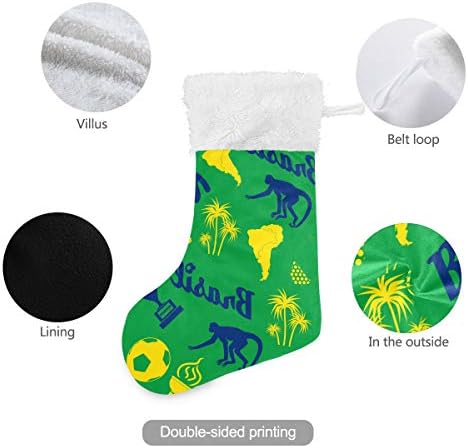 Pimilagu צבע סמלים וסמלים בברזיל גרבי חג המולד 1 חבילה 17.7 , גרביים תלויים לקישוט חג המולד