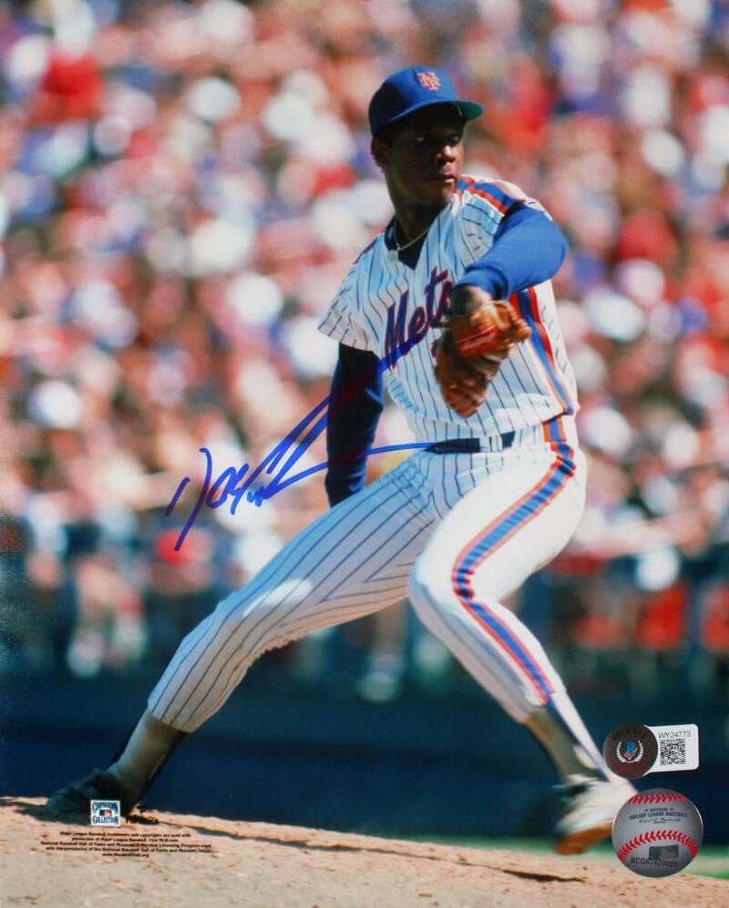 דוק גודן חתימה NY Mets 8x10 Phitting Photo- Beckett W הולוגרמה כחול