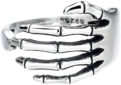 גנרי נירוסטה גולגולת טבעות גברים נשים בציר גותי טבעת אופנוען פאנק נדנדה סקלטון יד לעטוף להקת טבעת