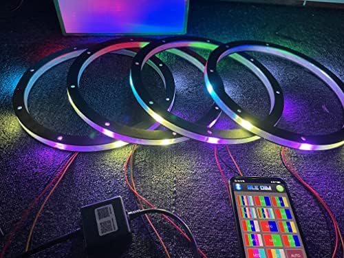 סנדו טק 6.5 '' רמקול טבעת אור RGB צבע חלום רודף זרימה אורות מרווחים נורות נורות קולות דקורטיביים ערכת