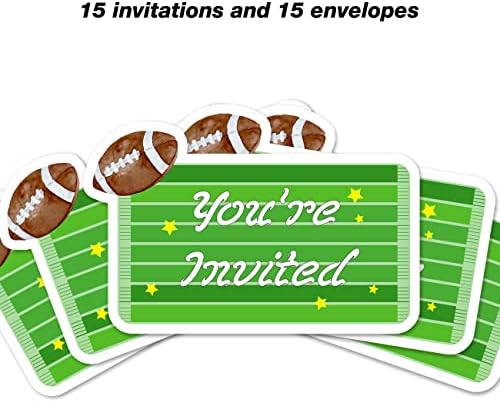 הזמנות למסיבת יום הולדת כדורגל מעוצבות במילוי הזמנות למילוי סט של 15 עם מעטפות ספורט כדורגל מזמין כרטיסים BDay