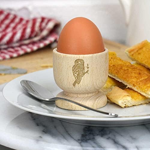 אזידה 'ינשוף יושב' כוס ביצה מעץ