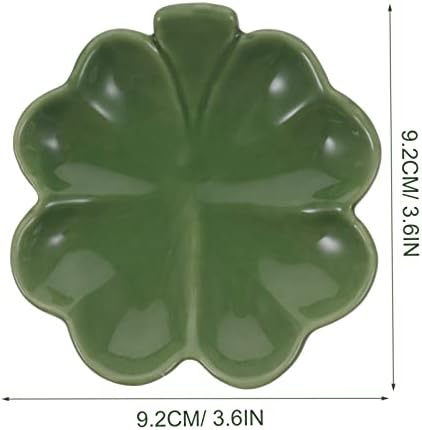 קבילוק ירוק דקור תלתן בצורת קרמיקה תכשיטי מגש תכשיטי צלחת תכשיט צלחת טבעת צלחת מפתח מחזיק מגש בית תפאורה