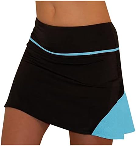 חצאית מחליק מיני מתרחבת לנשים חצאיות קצרות קפלים קפלים עם מכנסיים קצרים עם חצאית אימון מותניים