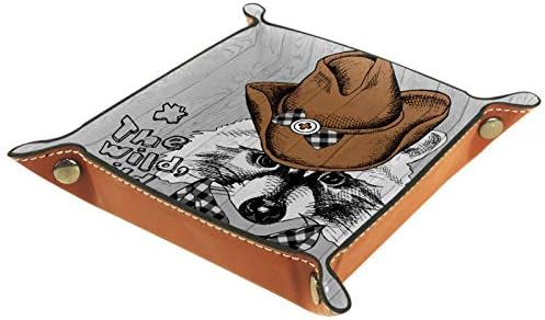 מגש אחסון כלבים מערב קאובוי עור מגש תכשיטים קוביות קופסת מיטה מגש מיטה טלפון מפתח מטבע החלפת שעוני