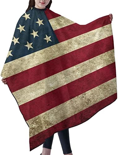אחד שמבטיח דגל אמריקאי דגל אמריקה קייפ וינטג 'דגל אמריקאי רטרו פס דגל פס פס כף מספרה חתוך שיער, קייפ מספרה