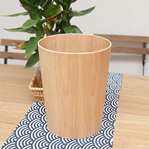 2.3 גלונים עץ אשפה יכול פח לבית או למשרד, יפני-סגנון טבעי עץ עגול פח, קל משקל, יציב עבור תחת שולחן,